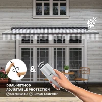 Markiza balkonowa elektryczna 395x250cm, UV-ochrona, szara(m-4)