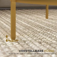 Stolik HOMCOM: Okrągły stolik pomocniczy z półką, stalowy stelaż, stolik kawowy, szafka nocna do salonu, sypialni, złoty, Ø60 x 43 cm(m-6)