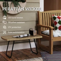 Stół ogrodowy z polirattanu, 90 x 50 x 45 cm, UV-odporny(m-5)