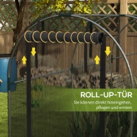 Outsunny Moskitiera ogrodowa 1,2 x 3,6 m z drzwiami, namiot ochronny dla roślin z siatką przeciw owadom i ramą stalową, do ogrodu, na balkon, HDPE, czarny(m-6)