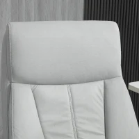 Vinsetto Fotel Biurowy z Funkcją Masażu, Ergonomiczne Krzesło Biurkowe z Funkcją Leżenia, Ogrzewanie Lędźwiowe, Regulowana Wysokość Komputerowego Krzesła z Podnóżkiem, Obrotowe, Szary(m-9)