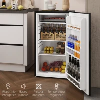 HOMCOM Frigorifero Piccolo 91L MonoPorta Reversibile con Congelatore e Temperatura Regolabile, Nero(m-8)