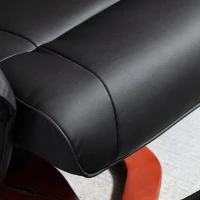 HOMCOM Fotel Masujący z Podnóżkiem, Funkcją Leżenia i Pilotem, Obrotowy, Skóra Ekologiczna, Czarny+Brązowy, 73 x 83 x 106 cm(m-9)