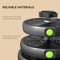 Zestaw hantli SPORTNOW 2 w 1, 30 kg regulowany zestaw hantli z 16 obciążnikami, chroniący podłogę podczas treningu siłowego, fitness, podnoszenia ciężarów, czarny(m-7)