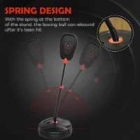 AIYAPLAY Worek bokserski dla dzieci, regulowana wysokość, czarny(m-7)