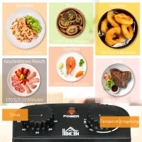 HOMCOM Frytkownica, Pojemność 3 Litry, Moc 2000W, Przezroczysta Pokrywa, Uchwyt Chłodny w Dotyku, Czarna(m-4)