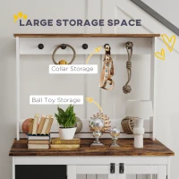 Klatka dla psa, 3 drzwi, regał na zabawki, Biała(m-5)