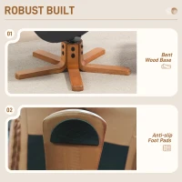 HOMCOM Fotel Wypoczynkowy z Podnóżkiem, Fotel do Telewizji z Funkcją Leżenia, Bujania, Wysokie Oparcie, Nogi Drewniane, do Salonu, Sypialni, Skóra Ekologiczna, Czarny(m-7)