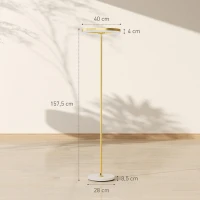 HOMCOM Floor Lamp for Living Room, Dimmable Floor Standing Lamp with 3 Brightness Levels & Foot Switch or Living Room, Bedroom, Office, Gold Tone(m-3)