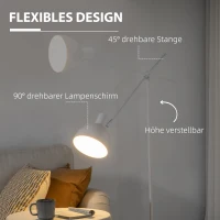 Lampa stojąca z regulowanym ramieniem, 40 W, czarna(m-4)