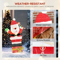 Outsunny Oświetlenie świąteczne LED z Mikołajem, 97 diod, wielokolorowe, dla wnętrz i na zewnątrz(m-6)