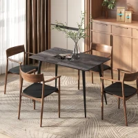 Stół HOMCOM, 120/160 x 75 cm rozkładany stół kuchenny, stół jadalniany ze stalowymi nogami, dla 6-8 osób, szary(m-7)