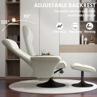 Fotel relaksacyjny z podnóżkiem, obrotowy, funkcja leżenia(m-4)