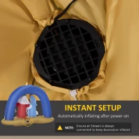 HOMCOM Nadmuchiwana Szopka Bożonarodzeniowa z Bramą Narodzenia Jezusa 1,57 m Dekoracja z LED Nadmuchiwana Szopka Bożonarodzeniowa z Torbą na wodę z poliestru Niebieski+Brązowy(m-4)