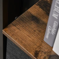 HOMCOM Czarna komoda z 3 szufladami lnianymi i półkami z uchwytami(m-9)