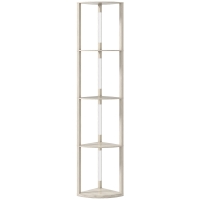 HOMCOM Lampa podłogowa LED z 4 półkami, regulowana, 3 kolory światła, 24 W, z włącznikiem nożnym, do salonu, sypialni, dąb