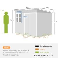 Outsunny 8.5 x 6ft Storage Shed Galvanised Steel Garden Shed, Metal Shed with Foundation Kit, Window, Lockable Wide Doors and Air Vents for Outdoor Patio, Green(m-3)