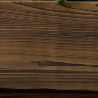 Outsunny Grządka w Drewnianym Wozie, Pojemnik na Kwiaty z Drewna, Wózek Roślinny, Stojak na Rośliny do Ogrodu i na Taras, nośność do 50 kg, Węglony, 120 x 53 x 55 cm(m-7)