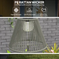 Lampa solarna z rattanu, czujnik światła, 25 LED, IP44(m-6)