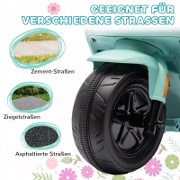 AIYAPLAY Dziecięcy motocykl elektryczny, 6 V, z reflektorem, muzyka, bieg do przodu i do tyłu, rower treningowy, 1,5-3 km/h, dla dzieci w wieku 1,5-3 lat, zielony(m-8)