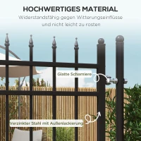 Brama stalowa z zamkiem, furtka ogrodowa, czarna(m-7)