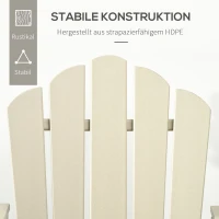 Krzesło ogrodowe Outsunny Adirondack ze stolikiem bocznym, leżak ogrodowy z podnóżkiem, krzesło patio z podłokietnikiem, krzesło balkonowe, HDPE, piasek(m-5)