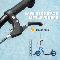 AIYAPLAY Hulajnoga dla dzieci z regulowanym kierownicą, dużymi kołami i hamulcem ręcznym, 12-calowe koła, dla chłopców i dziewcząt w wieku 5-12 lat, Niebieska(m-5)