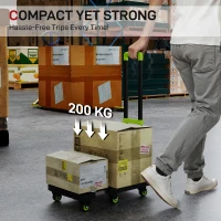 Składany wózek HOMCOM, metalowy, z regulowanym uchwytem, max. 200 kg, 102 cm, zielony(m-4)