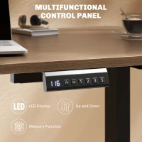 HOMCOM Electric Standing Desk Frame, Height Adjustable Sit Stand Desk Frame with Dual Motors, Memory Smart Panel and Collision Protection, Easy Assembly, Black(m-6)