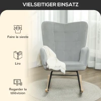 Fotel bujany z welurowym wykończeniem, jasnoszary, z podłokietnikami(m-6)