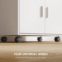 HOMCOM Szafka kuchenna na kółkach, regał na mikrofalówkę z dwudrzwiową szafką, szufladą, biała(m-6)