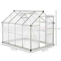 Outsunny 6 x 8ft Walk-In Greenhouse, with Sliding Door - Clear(m-3)