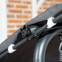 Outsunny Gartenschaukel 3‑Sitzer neigbares Dach mit Getränkehaltern und Ablagen ergonomischer Sitz und Rückenlehne(m-4)