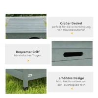 Domek dla psa PawHut z drzwiami, szary, z drewna sosnowego(m-6)