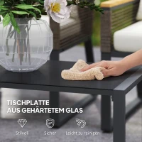 Zestaw mebli ogrodowych z polirattanu dla 4 osób, wodoodporny(m-7)