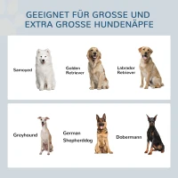 Podwyższona miska dla psa PawHut, regulowana, z podstawą, Biała(m-9)