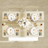 Zestaw jadalniany 4-osobowy, stół, ławka, 2 krzesła, dąb(m-12)