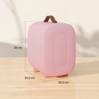 HOMCOM Mini Lodówka 4 L Mała Kosmetyczna Lodówka z Funkcją Chłodzenia i Podgrzewania, Przenośna Lodówka do Kosmetyków, Napojów, Owoców, Kremowy(m-3)