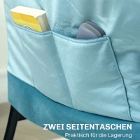 Fotel wypoczynkowy, tapicerowany, stalowe nogi, niebieski(m-5)