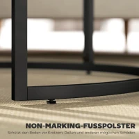 HOMCOM Stolik kawowy 2 szt, Stolik pomocniczy z metalowym stelażem, Stolik do salonu, sypialni, Szary(m-7)