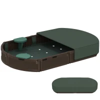 Piaskownica dla dzieci, z przykryciem, 4 miejsca, 183x105 cm(m-1)