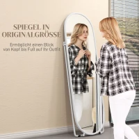 Lustro stojące 160 x 40 cm, metalowa rama, białe(m-4)