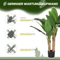 Sztuczna palma bananowa 120 cm, 2 szt., z doniczką, zielona(m-5)