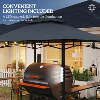Grillpavilion z LED, wodoodporny, ognioodporny, 243x148 cm(m-6)
