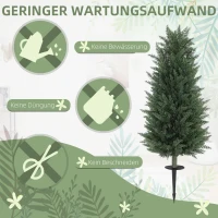 HOMCOM Set of 2 Decorative Artificial Plant, Cypress Tree with 831 Leaves and Ground Stakes, UV Resistant, Fake Plant for Home Indoor Decor, 100 cm(m-5)