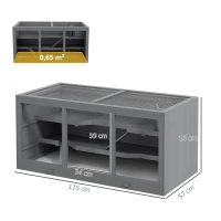 Klatka dla chomika PawHut, drewniana, szara, dla małych zwierząt(m-3)