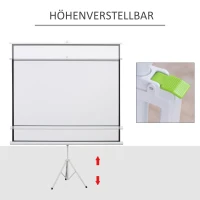 HOMCOM Ekran projekcyjny w formacie 4:3, ekran kinowy, powierzchnia do prezentacji w domu lub biurze, Biały(m-5)