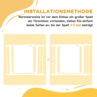 PawHut Bramka dla psów, Bramka na schody, Bramka dla psów bez wiercenia, 75-103 cm Szerokość Zabezpieczenie, Automatyczne zamykanie, dla dzieci, kotów, stal, czarny(m-8)