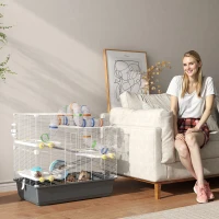 Klatka dla chomika Pawhut, 4 piętra, z kołem i miseczką(m-2)