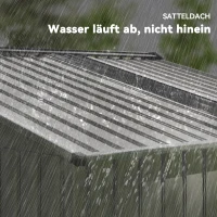 Outsunny Metalowy Domek Narzędziowy 4,9 m², Szopa Ogrodowa z Dwuspadowym Dachem, Drzwi Przesuwne, Fundament, 277 x 195 x 192 cm, Ocynkowana Stal, Odporny na Warunki Atmosferyczne, dla Ogrodu, Szary(m-8)